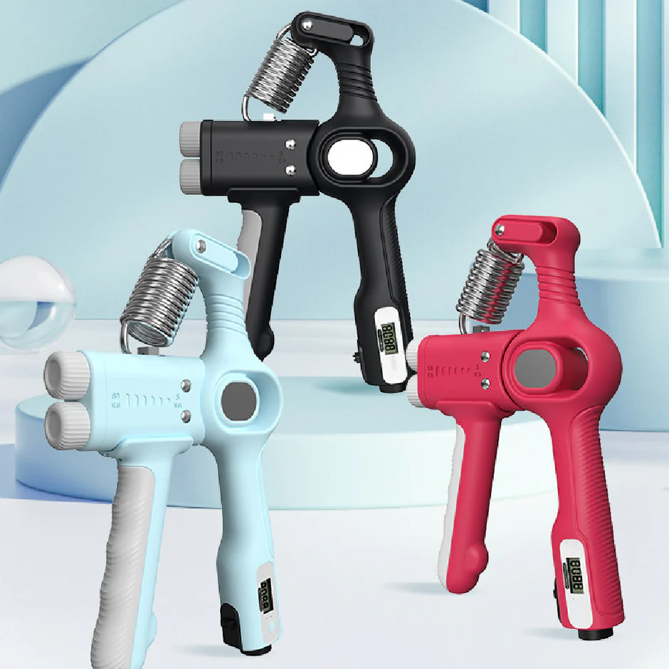 Adjustable Hand Grip Strengthener with Rep Counter — 10–60 kg Resistance